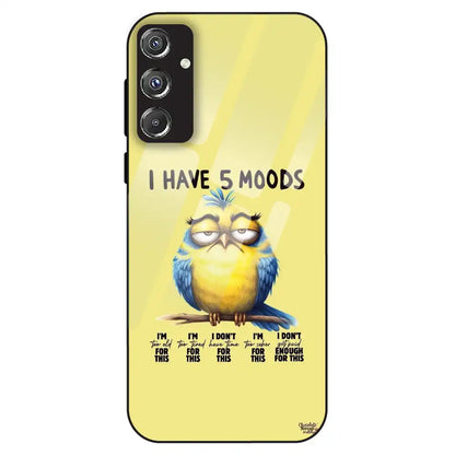 5 Moods Owl - Glass Case For Samsung Galaxy F34