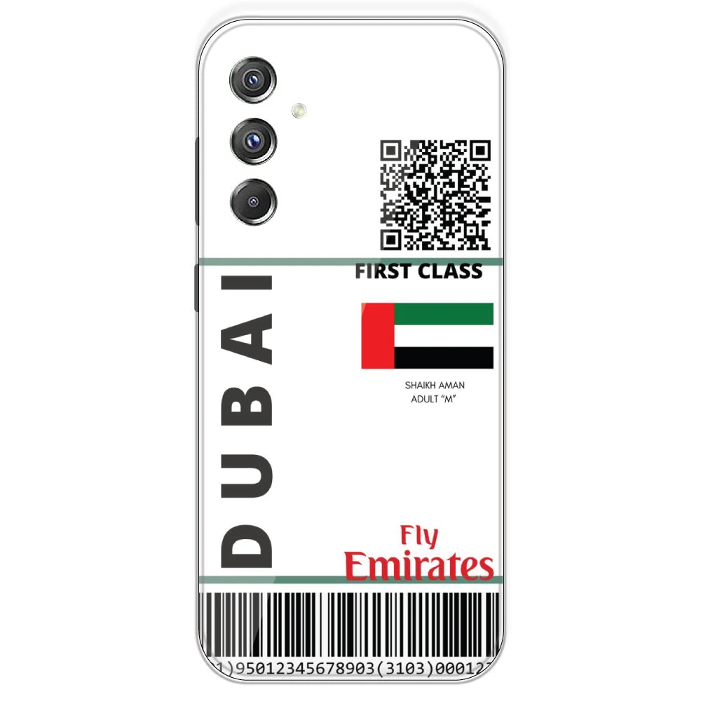 Dubai Ticket - Clear Printed Silicone Case For Samsung Galaxy F34