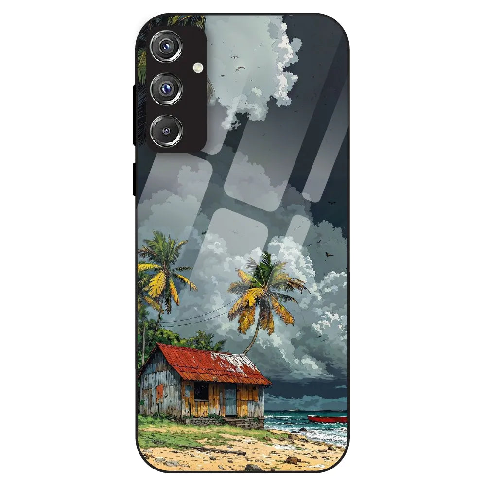 Tropical Beach Hut - Glass Case For Samsung Galaxy F34