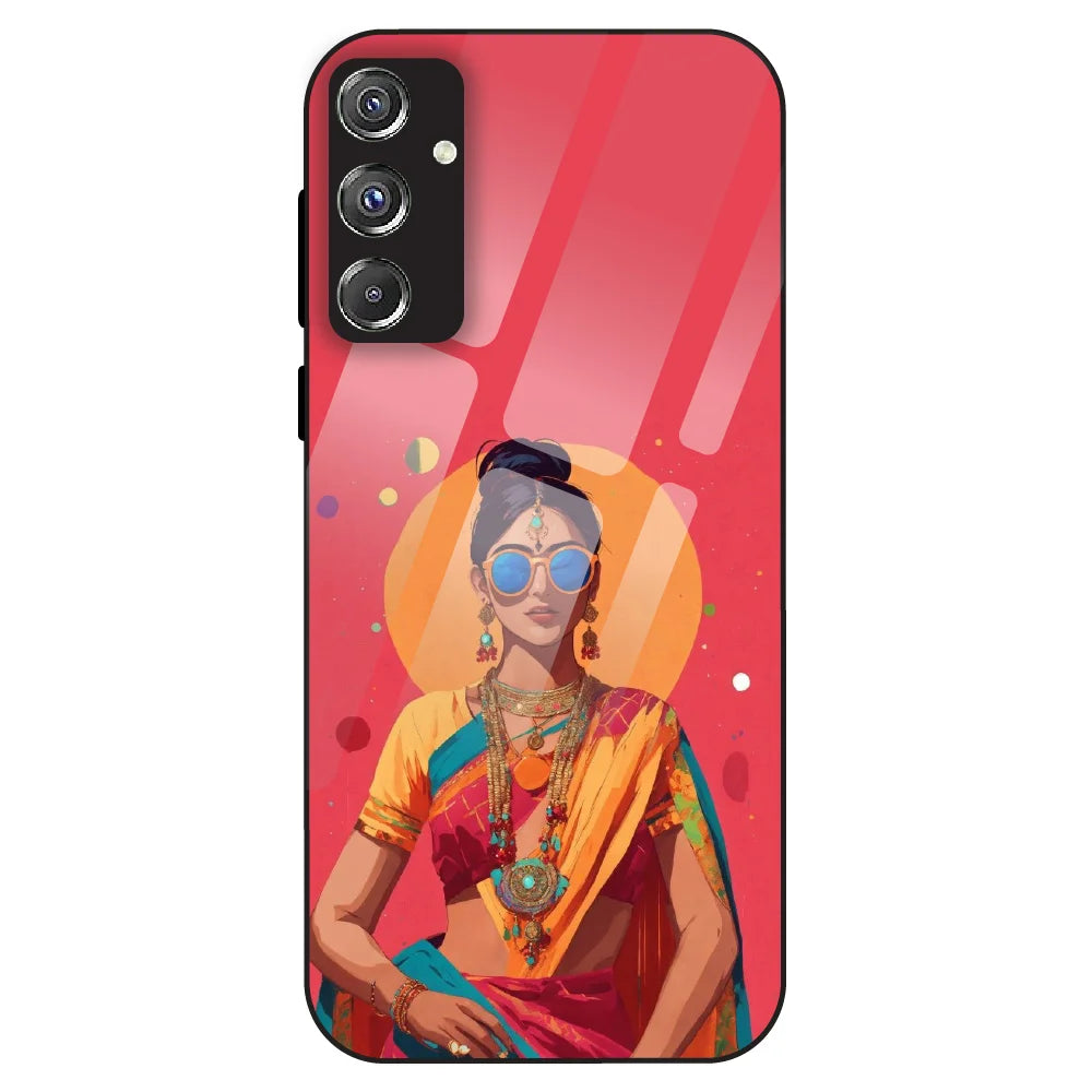 Trendy Ethnic Beauty - Glass Case For Samsung Galaxy F34