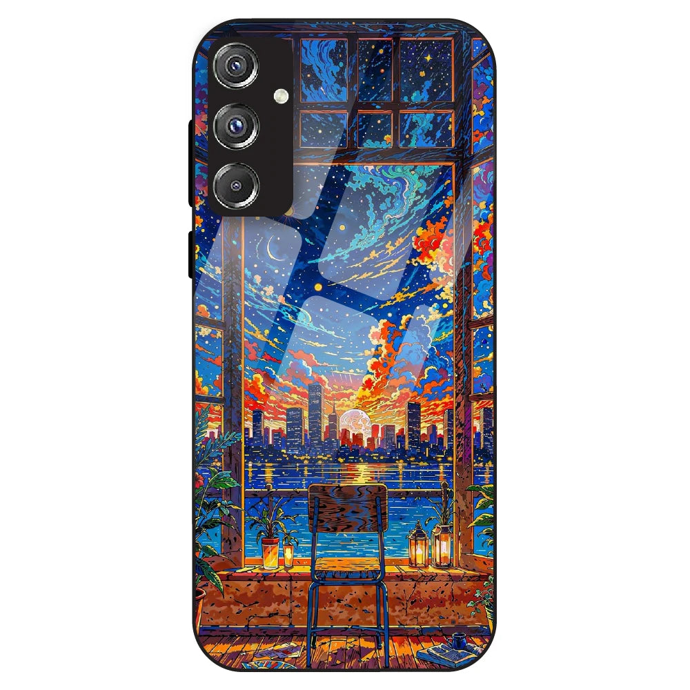 Sunset City View - Glass Case For Samsung Galaxy F34