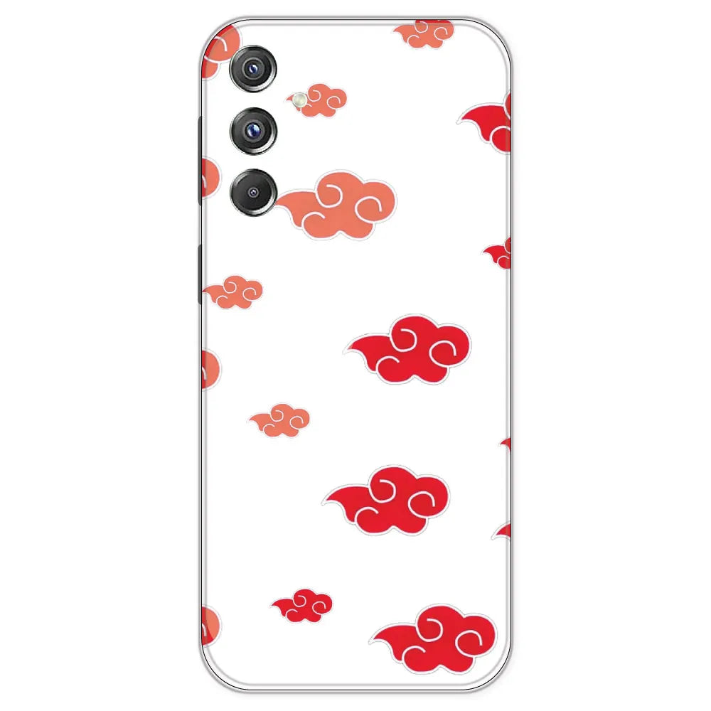 Red Clouds - Clear Printed Silicone Case For Samsung Galaxy F34