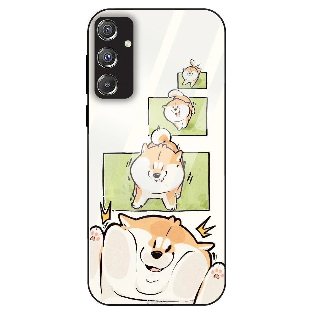 Cute Shiba Steps - Glass Case For Samsung Galaxy F34