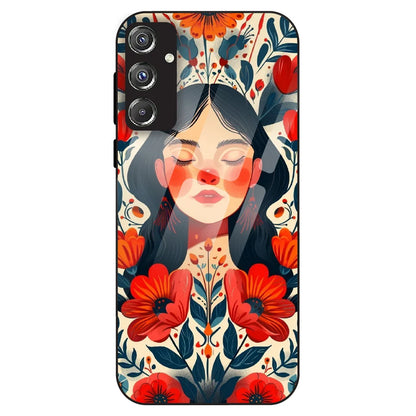 Floral Muse Portrait - Glass Case For Samsung Galaxy F34