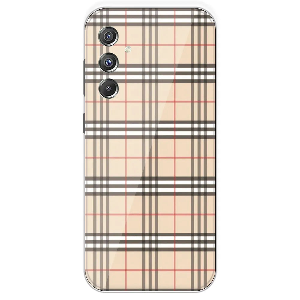 Yellow Checks - Printed Silicone Case For Samsung Galaxy F34