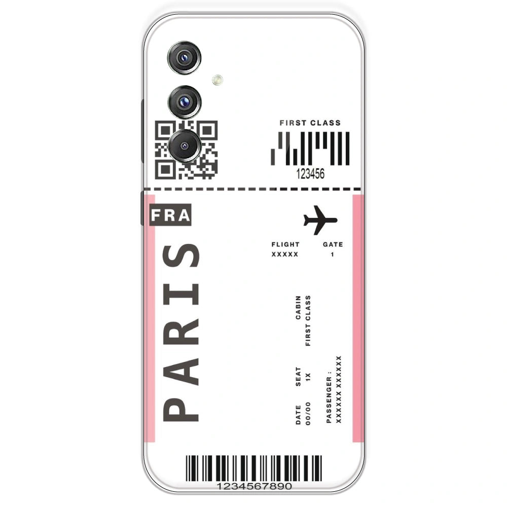 Paris Ticket - Clear Printed Silicone Case For Samsung Galaxy F34