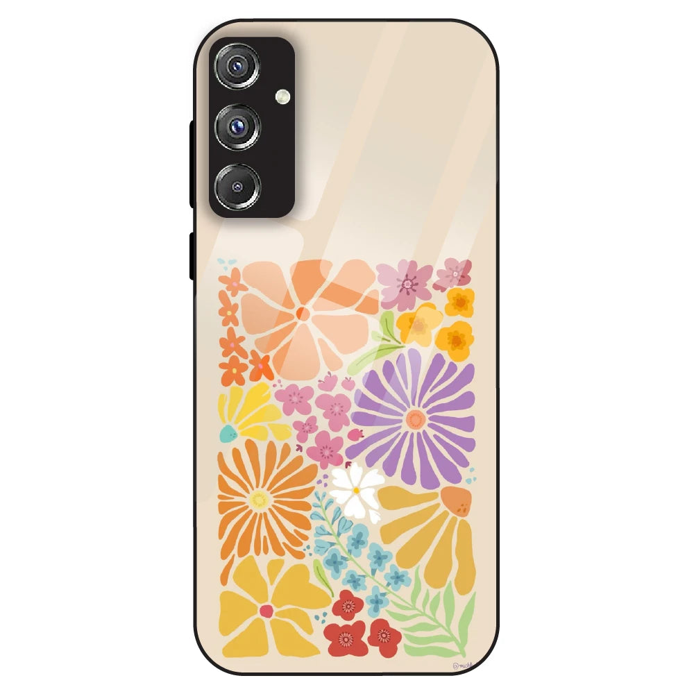 Colorful Floral - Glass Case For Samsung Galaxy F34