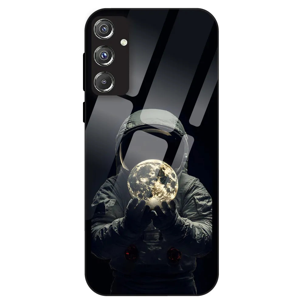 Astronaut Moon Glow - Glass Case For Samsung Galaxy F34