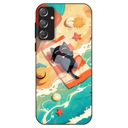 Beach Cat Aesthetic - Glass Case For Samsung Galaxy F34