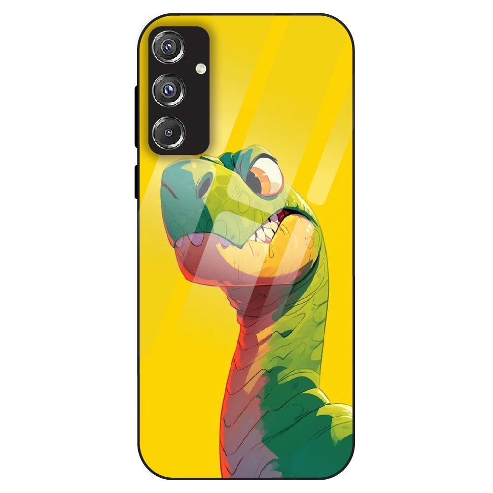 Cute Dino Popt - Glass Case For Samsung Galaxy F34