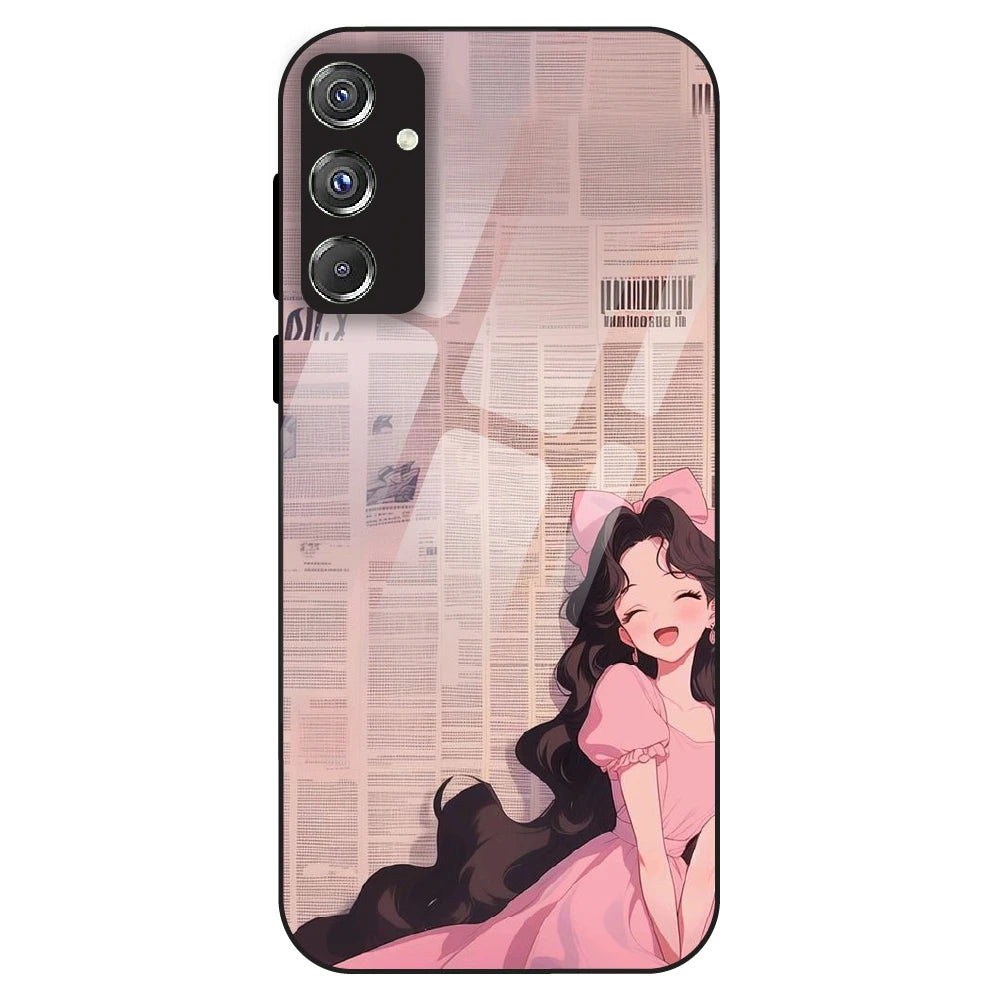 Cute Pink Anime Girl - Glass Case For Samsung Galaxy F34