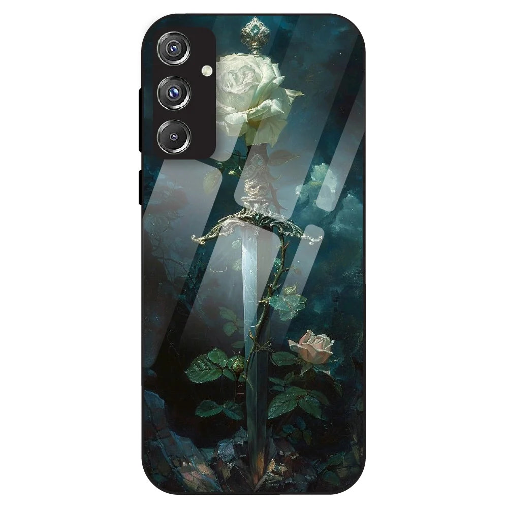 Mystic Sword Rose - Glass Case For Samsung Galaxy F34