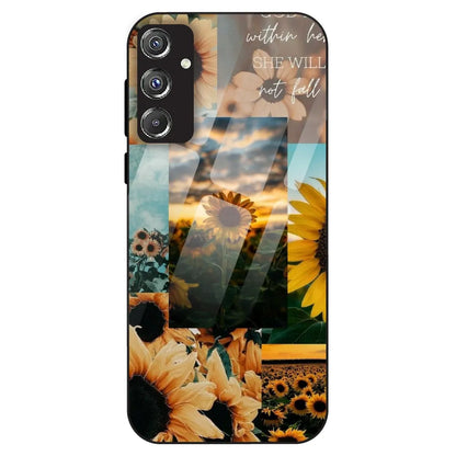 Sunflower Serenity Collage - Glass Case For Samsung Galaxy F34