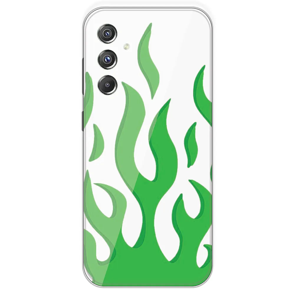 White Aesthetic Flame - Clear Printed Silicone Case For Samsung Galaxy F34