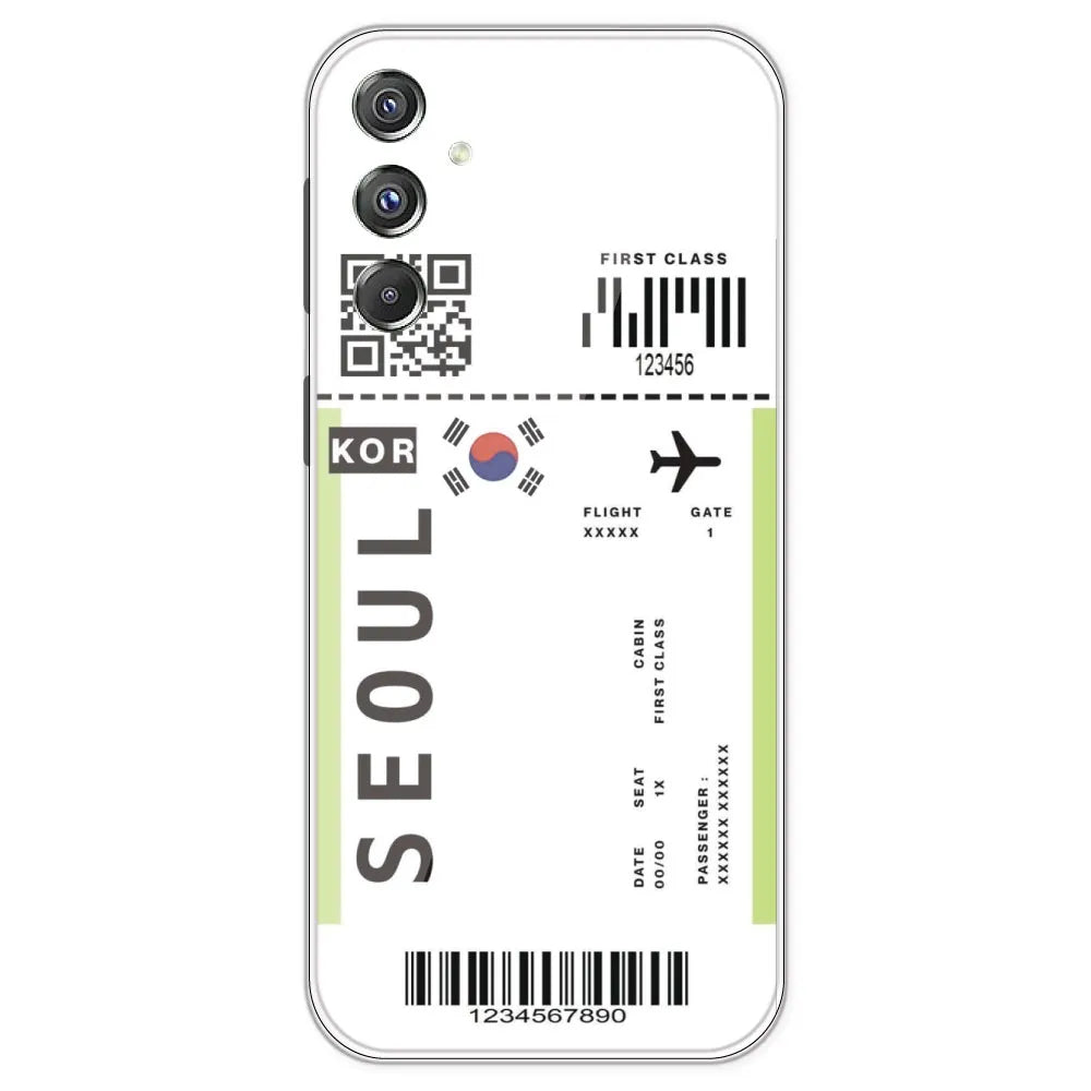 Seoul Ticket - Clear Printed Silicone Case For Samsung Galaxy F34
