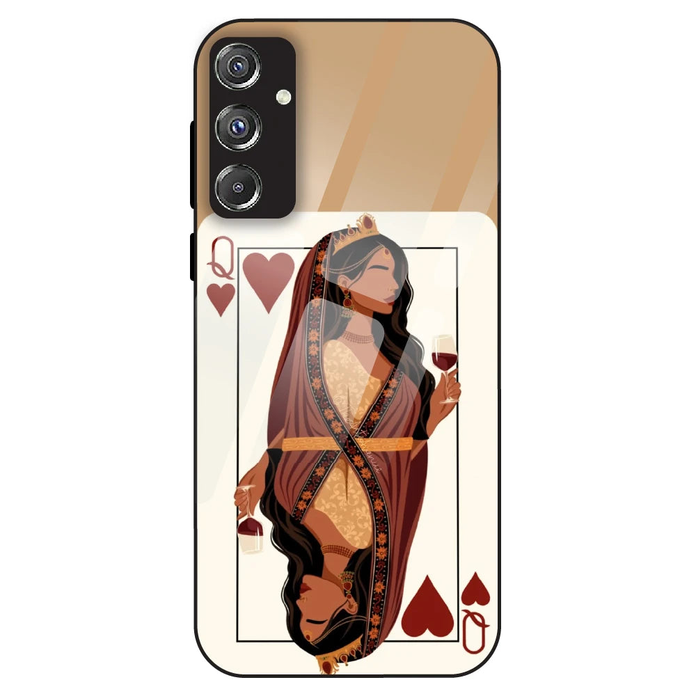 Queen of Hearts Design - Glass Case For Samsung Galaxy F34
