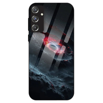 Cosmic Black Hole - Glass Case For Samsung Galaxy F34