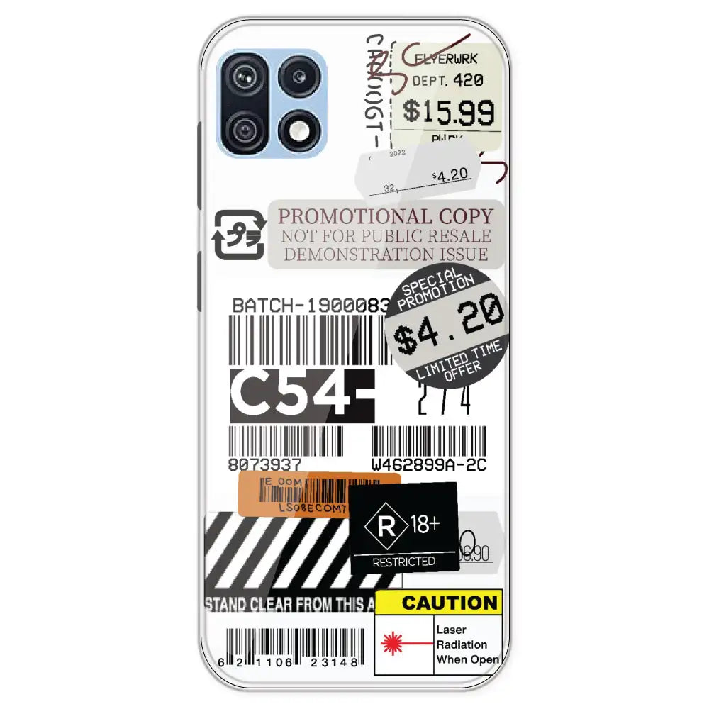 Labels - Clear Printed Silicone Case For Samsung Galaxy F42