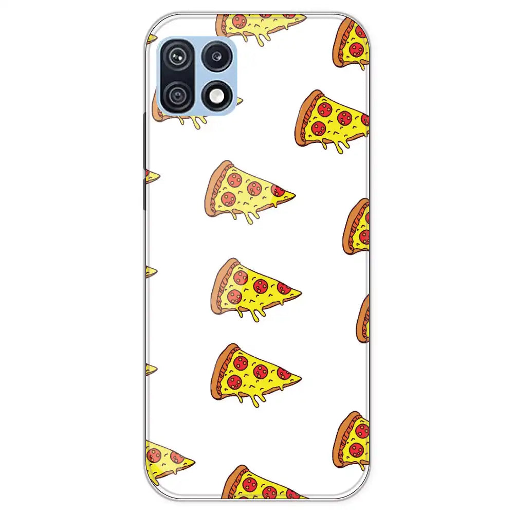 Pizza - Clear Printed Silicone Case For Samsung Galaxy F42