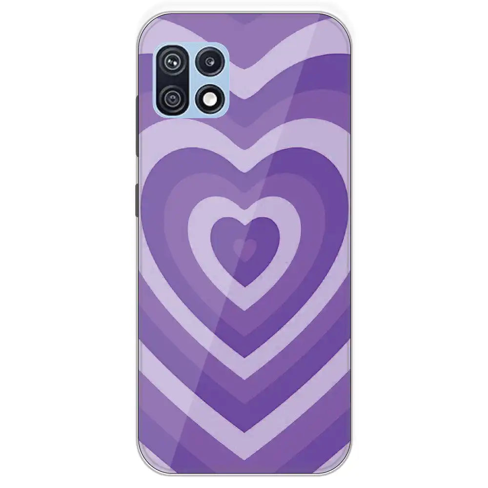 Purple Hearts - Printed Silicone Case For Samsung Galaxy F42