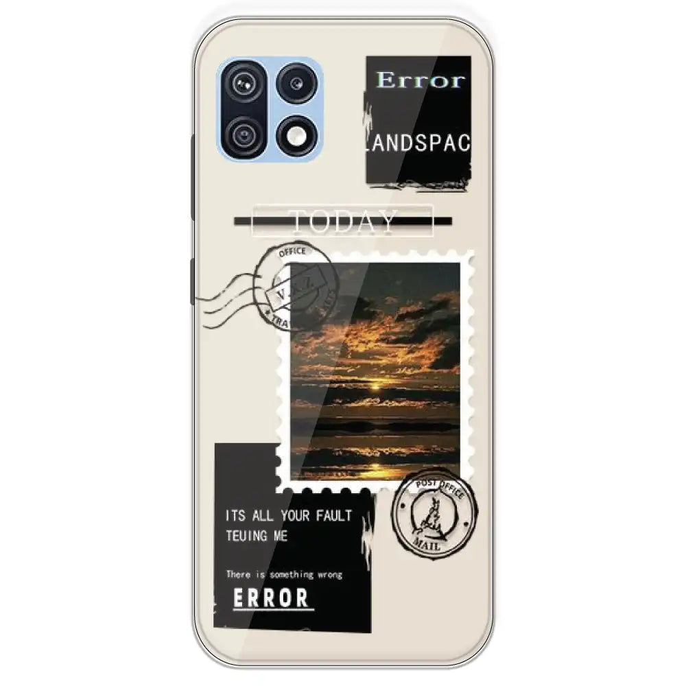 Post Card - Printed Silicone Case For Samsung Galaxy F42