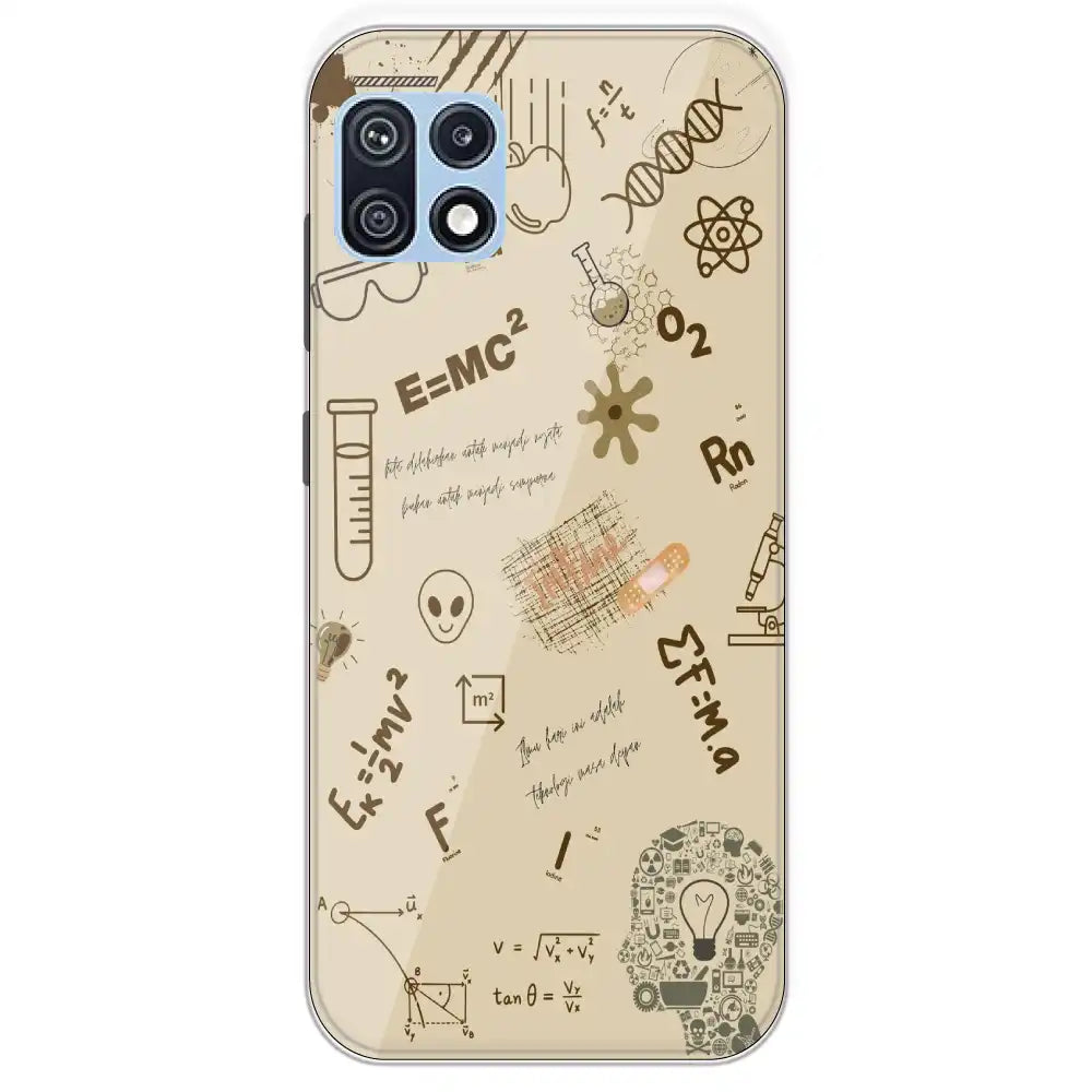 Physics Collage - Printed Silicone Case For Samsung Galaxy F42