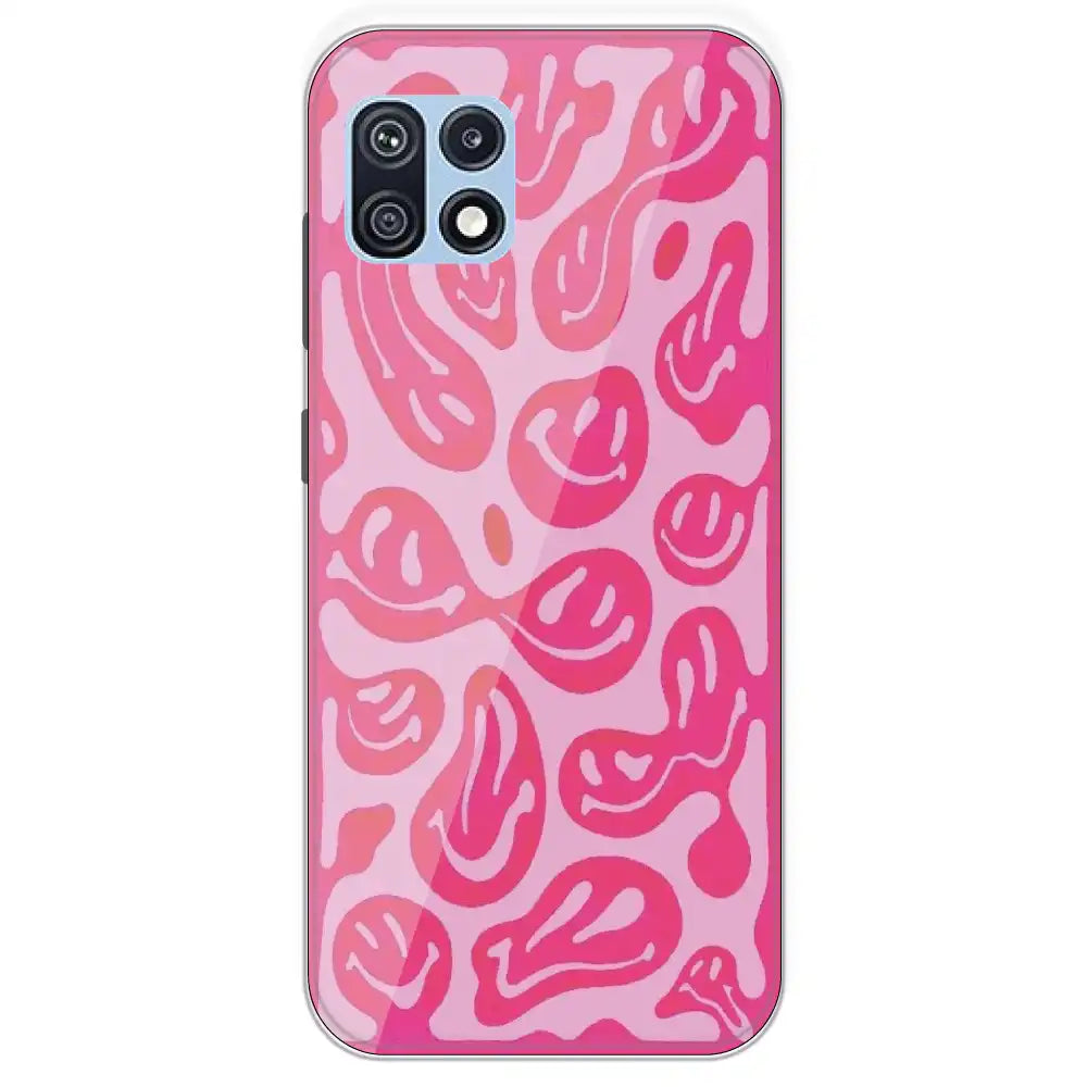 Pink Smilies - Printed Silicone Case For Samsung Galaxy F42