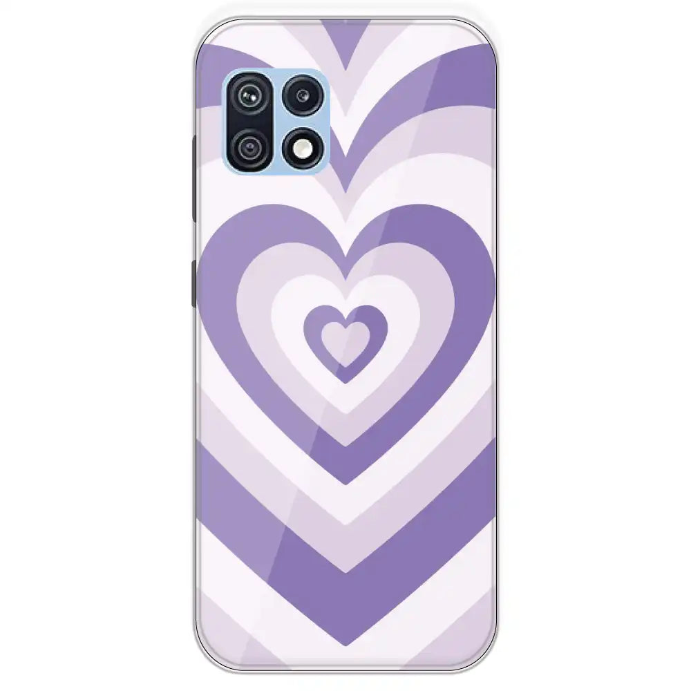 Dark Purple Hearts - Printed Silicone Case For Samsung Galaxy F42