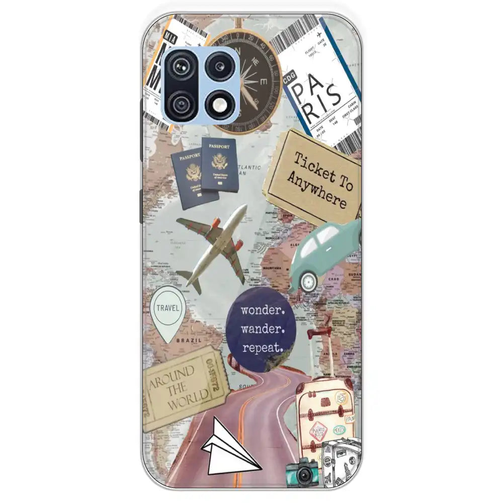 Travel Collage - Printed Silicone Case For Samsung Galaxy F42