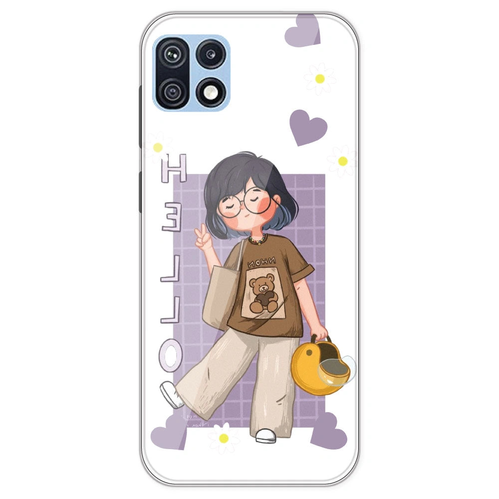 Introvert Girl - Clear Printed Silicone Case For Samsung Galaxy F42