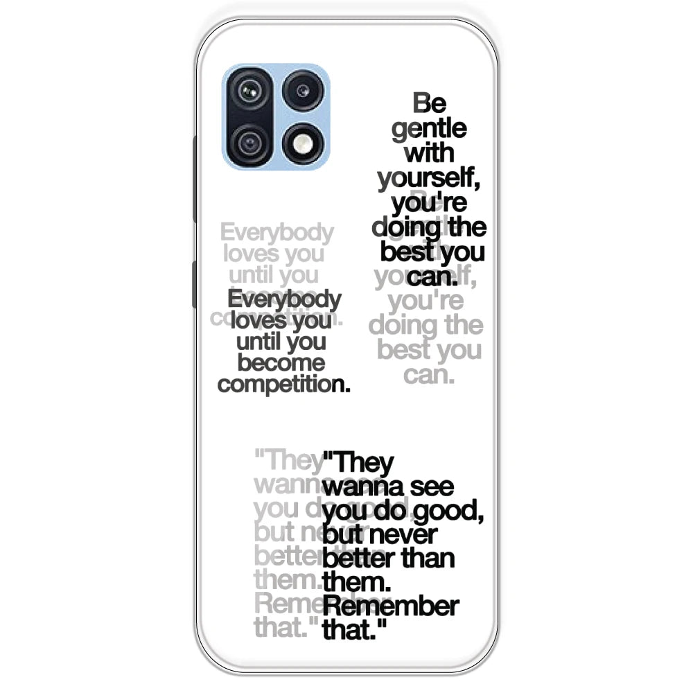 Motivational Quotes - Clear Printed Silicone Case For Samsung Galaxy F42