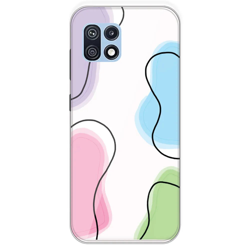 Rainbow Cow Print - Clear Printed Silicone Case For Samsung Galaxy F42