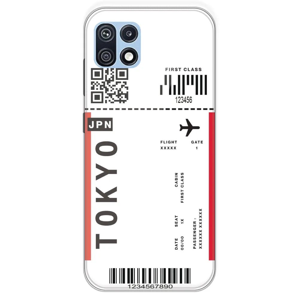 Tokyo Ticket - Clear Printed Silicone Case For Samsung Galaxy F42