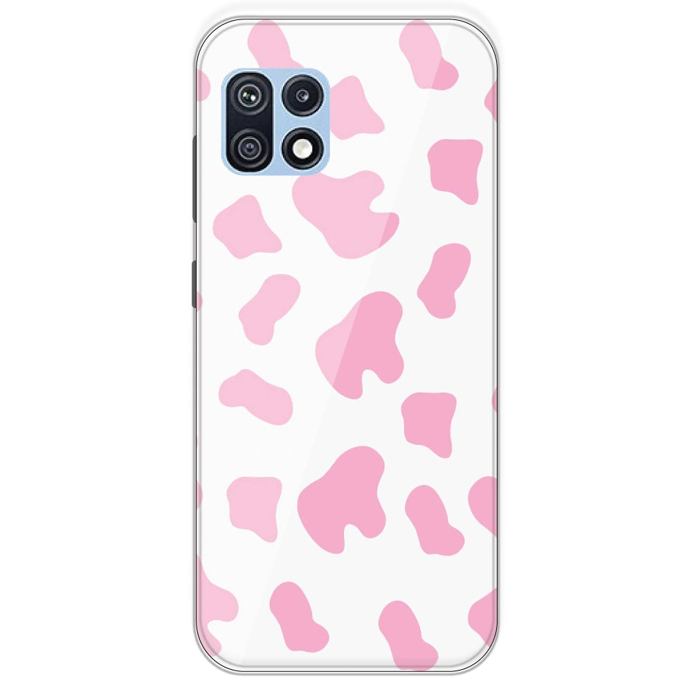 Pink Cow Print - Clear Printed Silicone Case For Samsung Galaxy F42