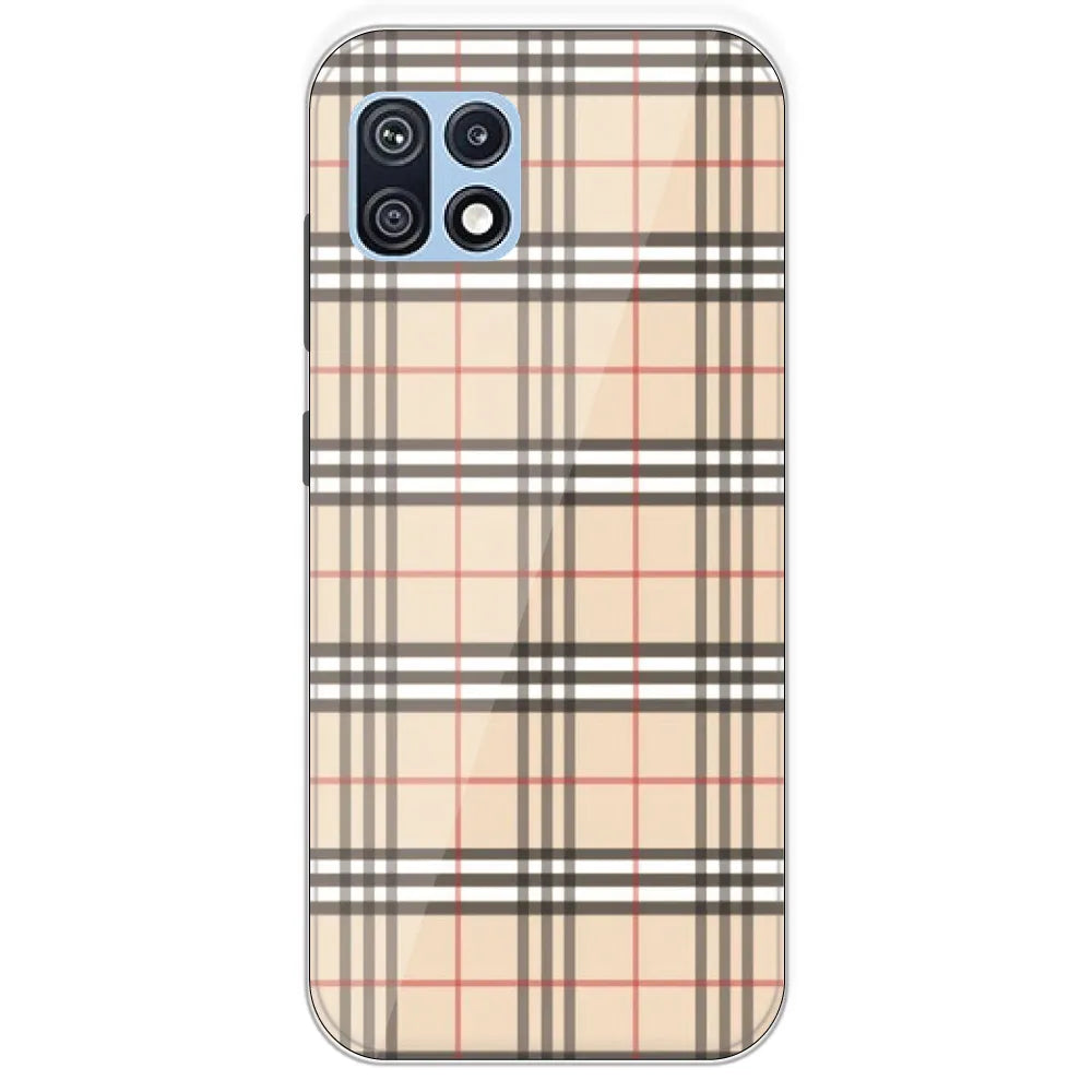 Yellow Checks - Printed Silicone Case For Samsung Galaxy F42