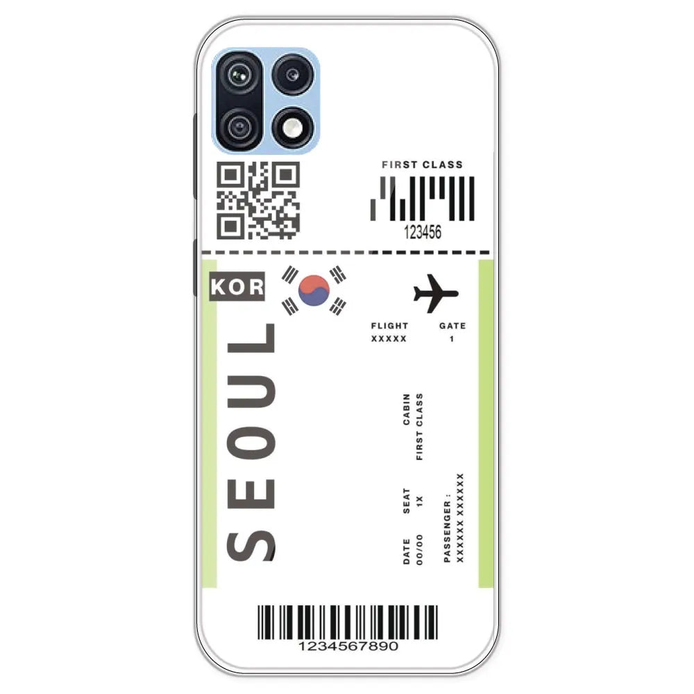 Seoul Ticket - Clear Printed Silicone Case For Samsung Galaxy F42