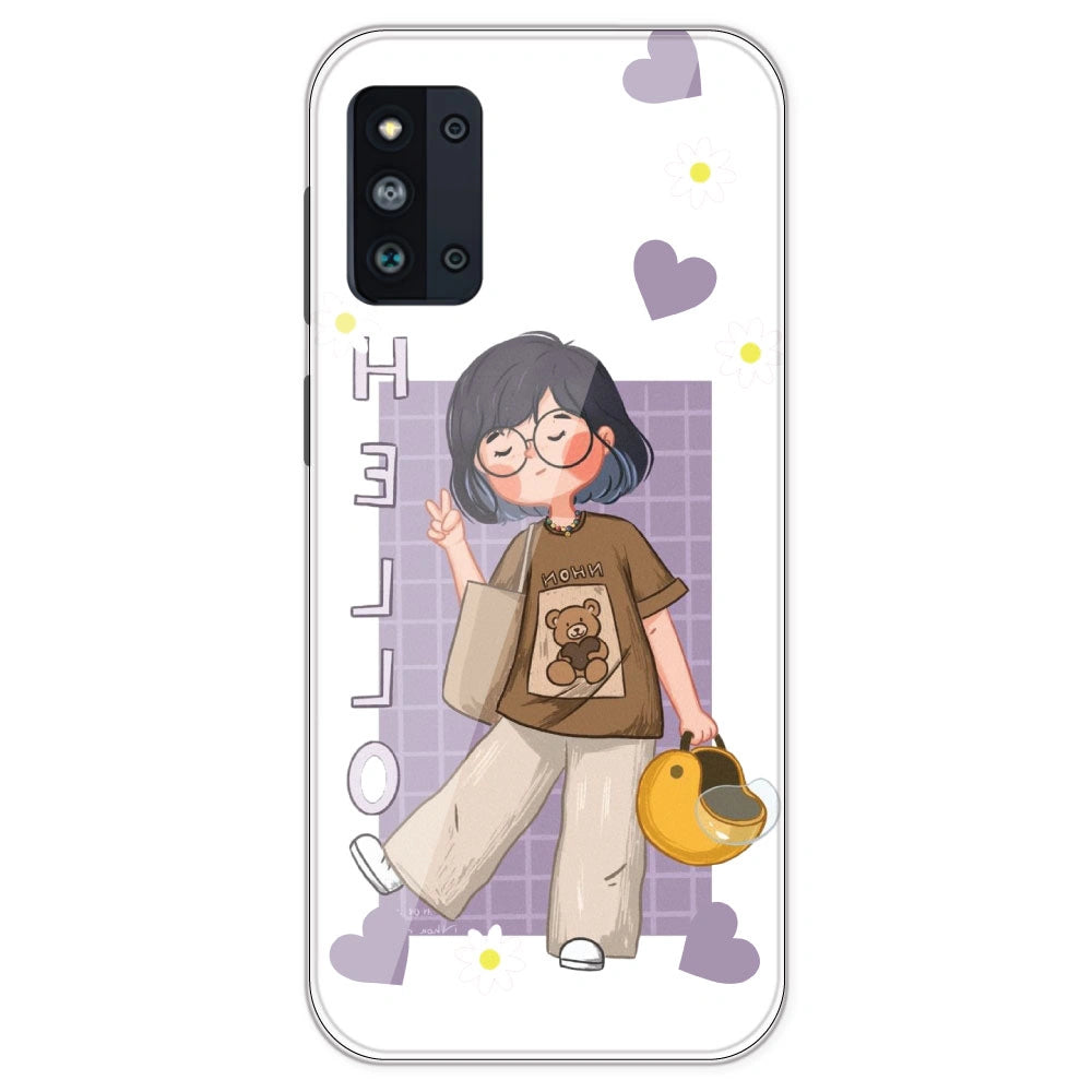 Introvert Girl - Clear Printed Silicone Case For Samsung Galaxy F52