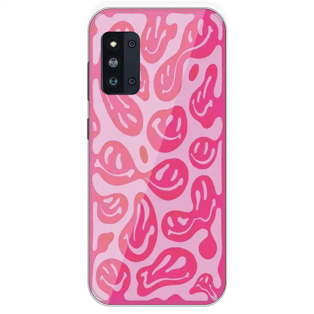 Pink Smilies - Printed Silicone Case For Samsung Galaxy F52