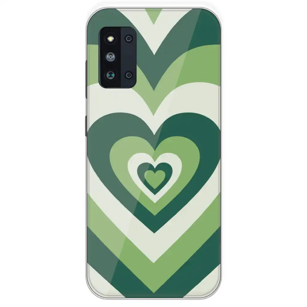 Dark Green Hearts - Printed Silicone Case For Samsung Galaxy F52