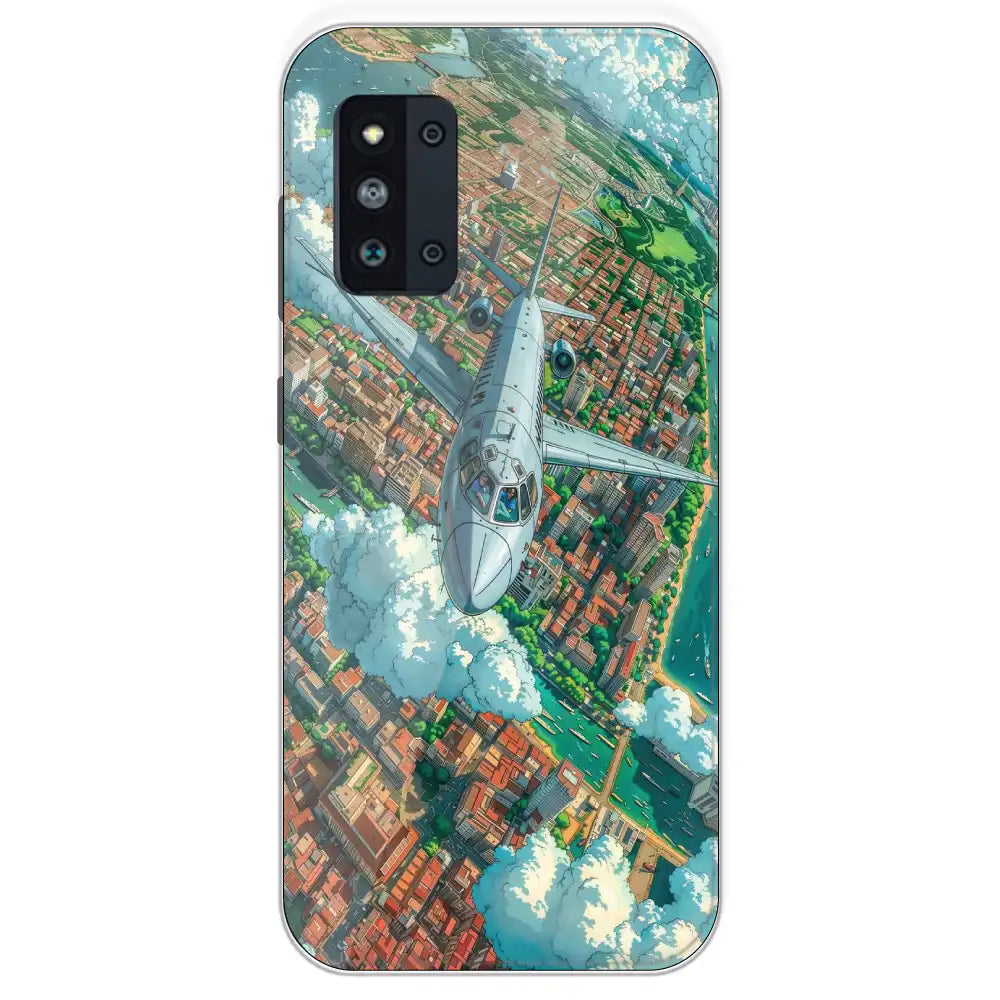 Flying Over City - Printed Silicone Case For Samsung Galaxy F52