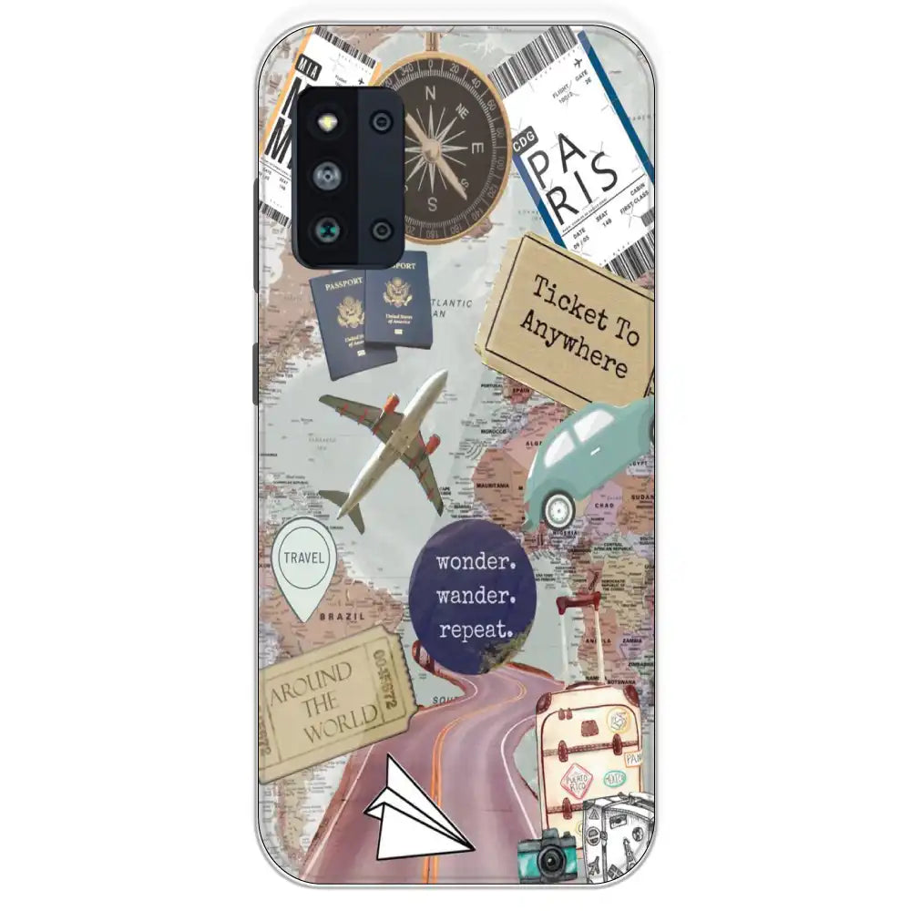 Travel Collage - Printed Silicone Case For Samsung Galaxy F52