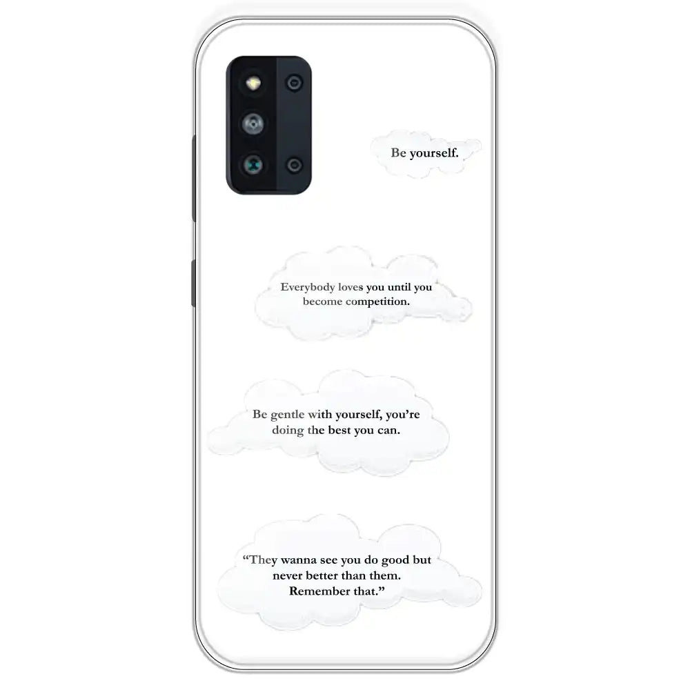 Quotes And Clouds - Clear Printed Silicone Case For Samsung Galaxy F52