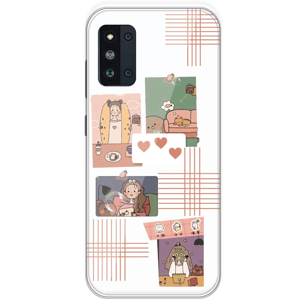 Cute Girl Collage - Clear Printed Silicone Case For Samsung Galaxy F52