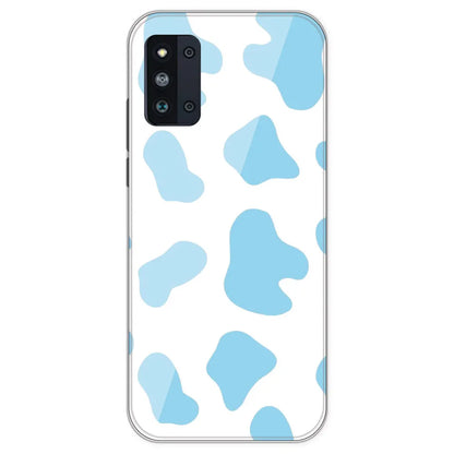 Blue Cow Print - Clear Printed Silicone Case For Samsung Galaxy F52