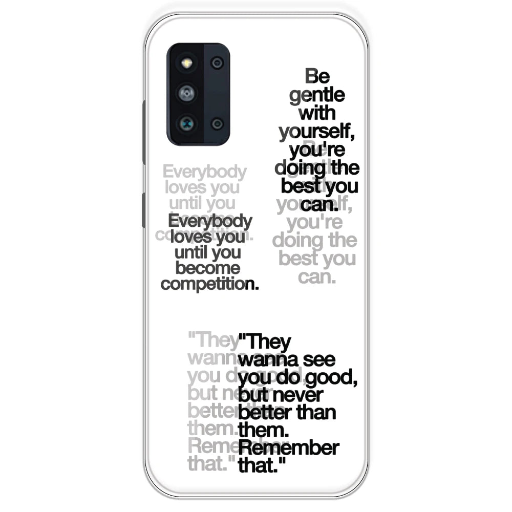 Motivational Quotes - Clear Printed Silicone Case For Samsung Galaxy F52