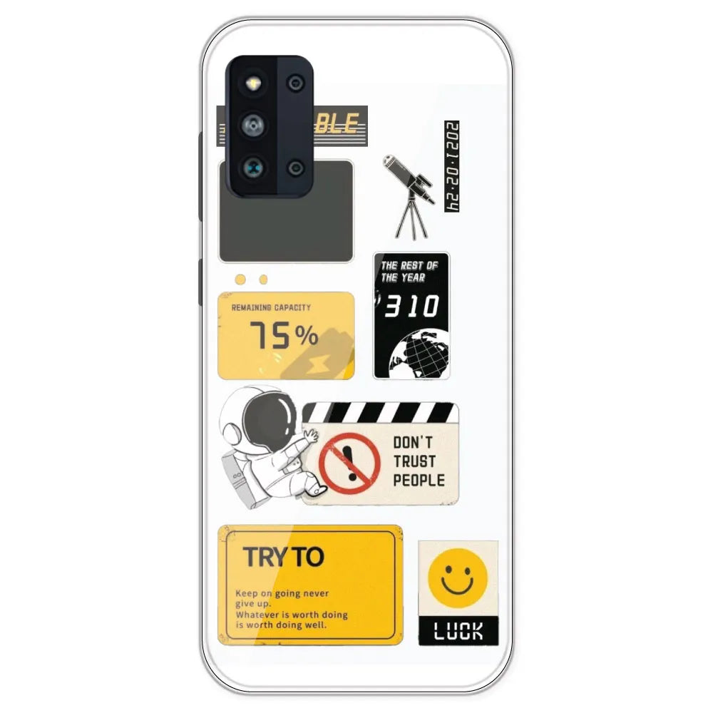Space - Clear Printed Silicone Case For Samsung Galaxy F52