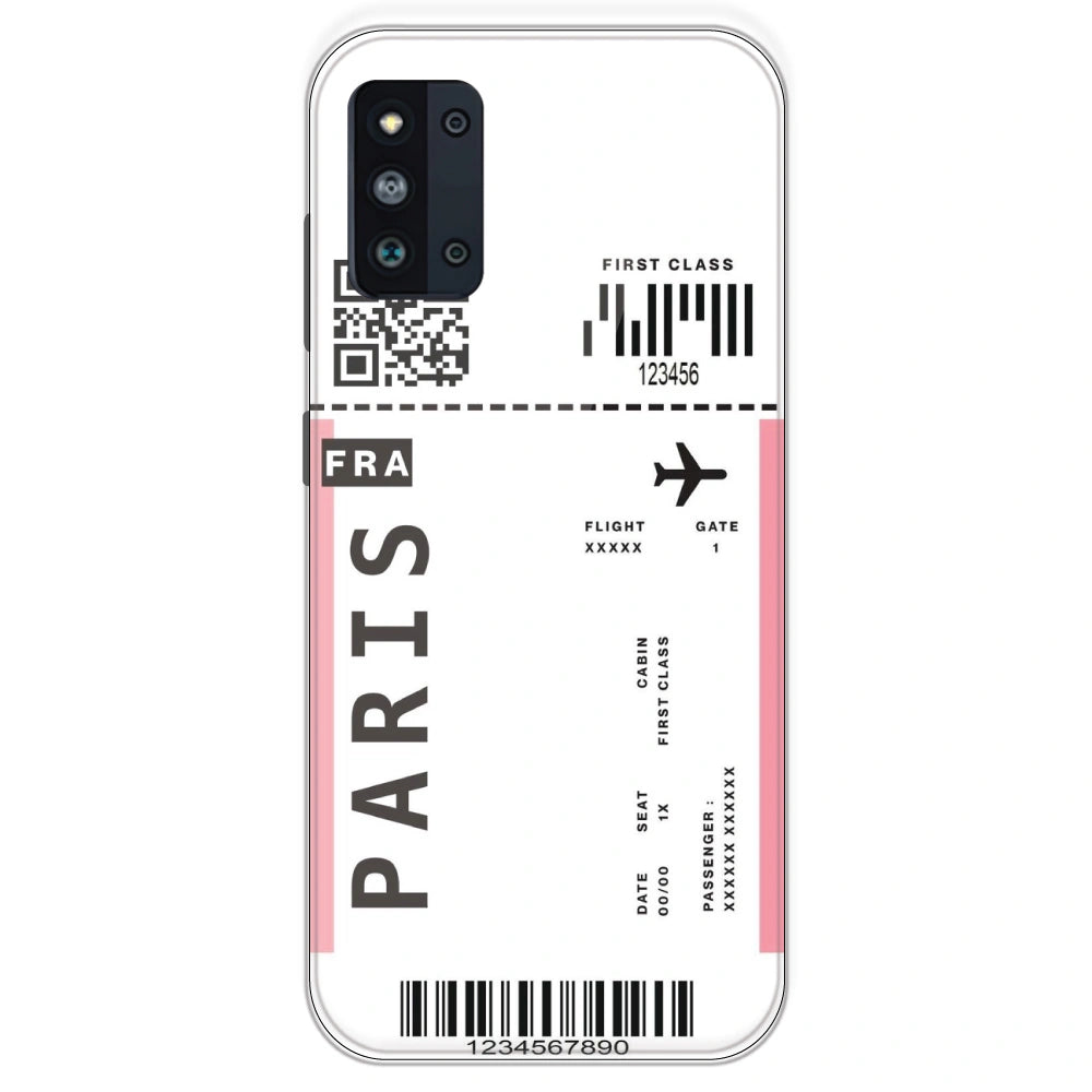 Paris Ticket - Clear Printed Silicone Case For Samsung Galaxy F52