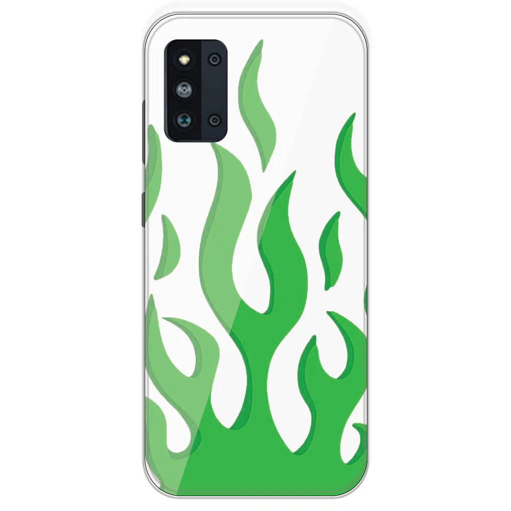 White Aesthetic Flame - Clear Printed Silicone Case For Samsung Galaxy F52