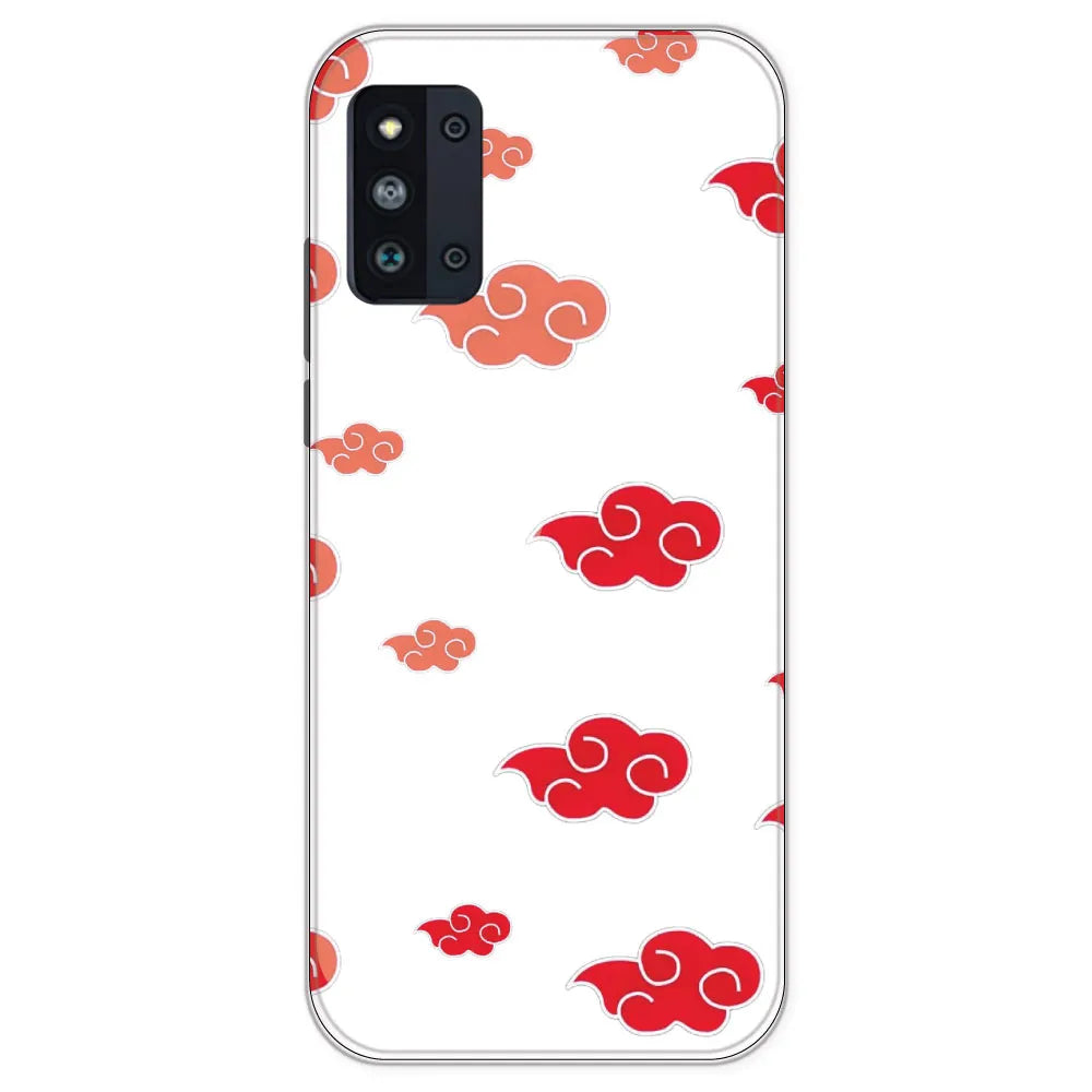 Red Clouds - Clear Printed Silicone Case For Samsung Galaxy F52