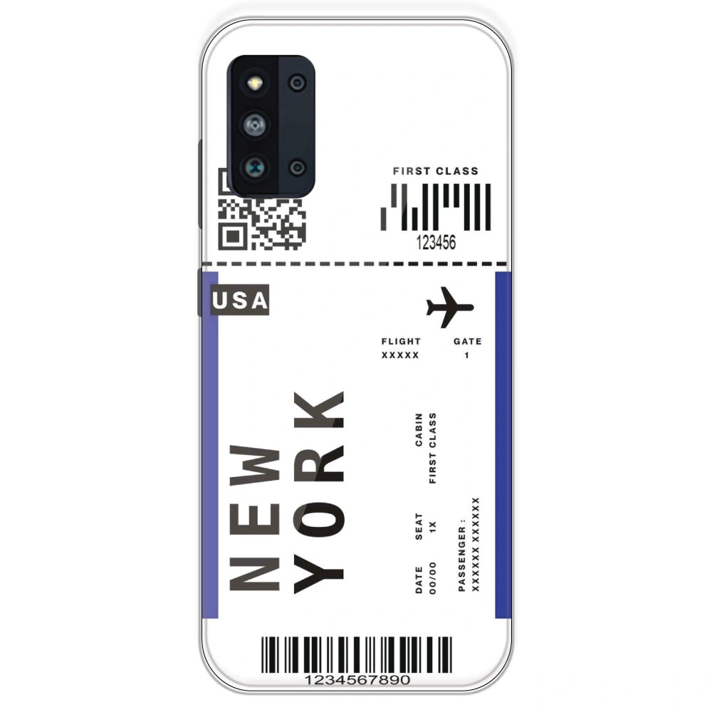 New York Ticket - Clear Printed Silicone Case For Samsung Galaxy F52